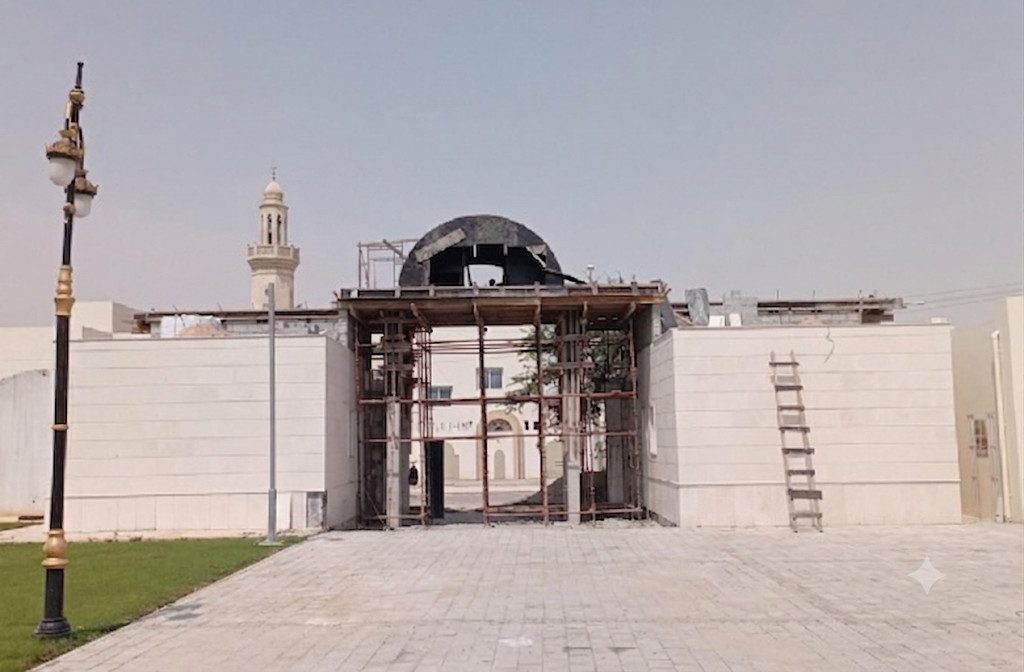 Refurbishment works in progress on a community building in Qatar
